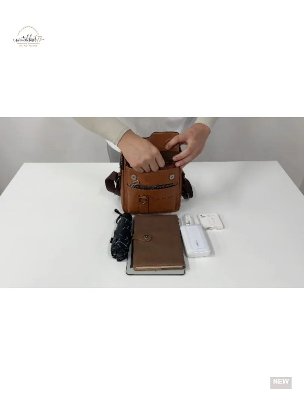 Retro Crossbody Messenger Bag with Multiple Pockets PU Leather